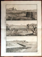 Stampa antica 1789 Pesca Mare