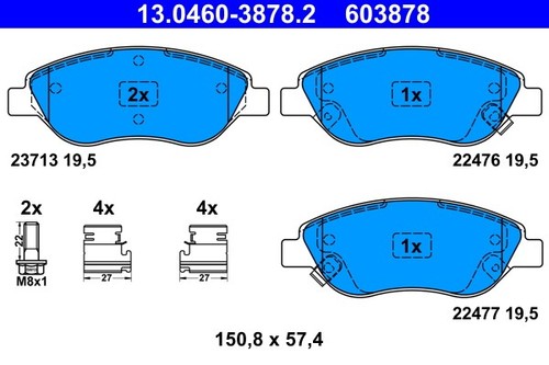 Ate 603878 pastiglie freno - ate,