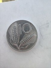 Moneta 10 lire spighe del 1974