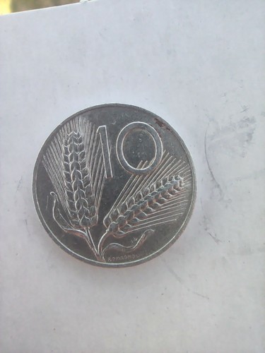 Moneta lire spighe del - moneta, 10