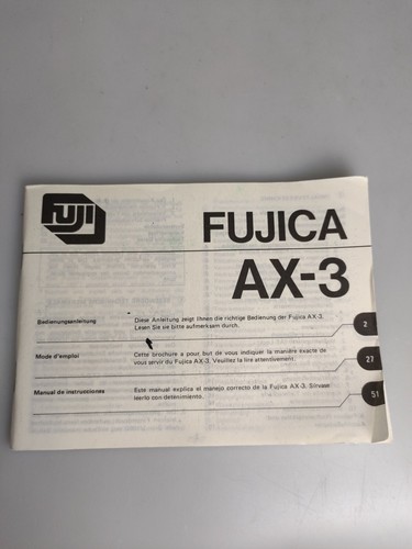 Fujica ax3 manuale istruzioni - fujica,