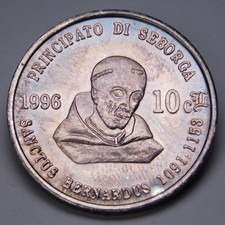 10 Centesimi di Luigino 1996 - Principato di Seborga Giorgio I - 8,7g Ag 999 - R