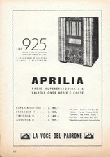 Aprilia la radio Supereterodina a 5 valvole. Advertising 1935