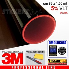 Pellicola Oscurante Vetri Auto Black Shade 3M™ BS 5% SCURA omologata cm 76x100