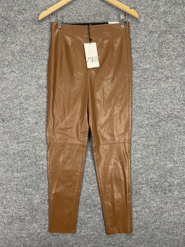 Zara pantalone ecopelle donna - pantalone,