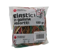 Alevar Elastici in Gomma da Ufficio Misure e Colori Assortiti Sacchetto da 100