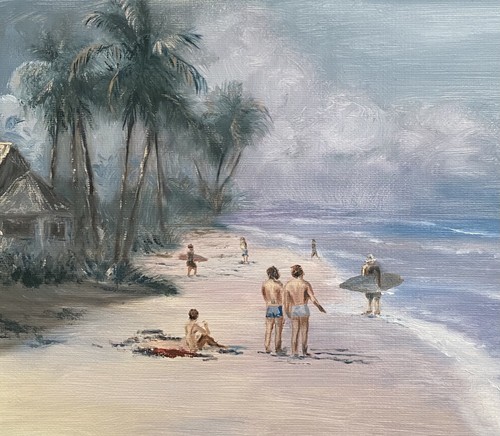 Dipinto olio surfisti - dipinto, olio,