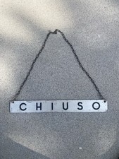 ?Insegna Tabella Vintage Modernariato Targa Epoca Anni 50 60 Negozio Chiuso