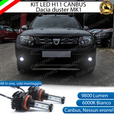 KIT LED H11 6000K CANBUS XENON 9800 LM LUMEN FENDINEBBIA DACIA DUSTER MK1