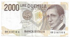 CARTAMONETA ITALIA REPUBBLICA - BANCONOTA LIRE 2.000 (G. MARCONI) - QUALITA' BB