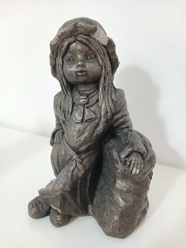 Scultura vintage bambina con - scultura,