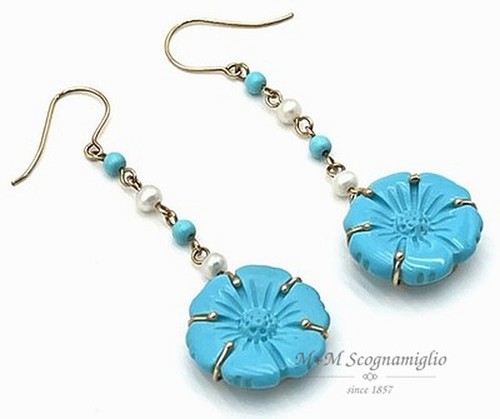Orecchini oro 14kt con - 14kt, fiori