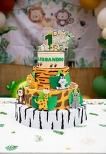 kit giungla Torta scenografica cake topper Gomma Eva poster alzatina compleann 1