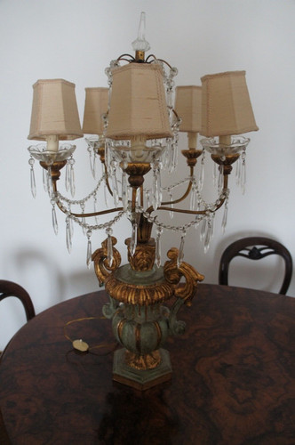 Lampada tavolo legno con - da, in