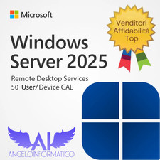 WINDOWS SERVER 2025 50 RDS USER/DEVICE CAL LICENZA ORIGINALE FATTURA E GARANZIA