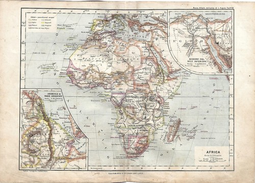 Carta geografica antica africa - carta,
