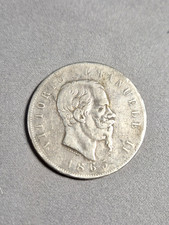 SAVOIA Vittorio Emanuele II 5 lire 1865 Torino Rara