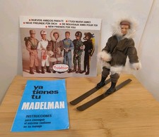 Bambola action figure sci Madelman Polar Explorer vintage,Spagna.Libro.Action Man