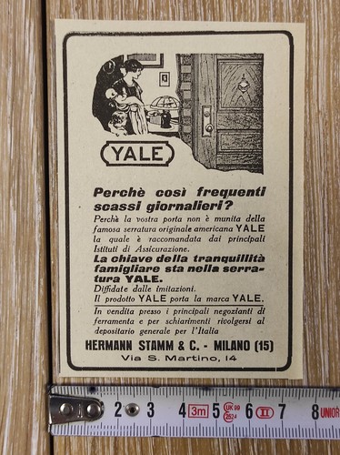 Antica pubblicità 1923 yale - antica,