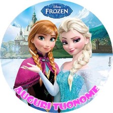 Cialda FROZEN Decorazione Torta Ostia o Zucchero TONDO PERSONALIZZABILE c