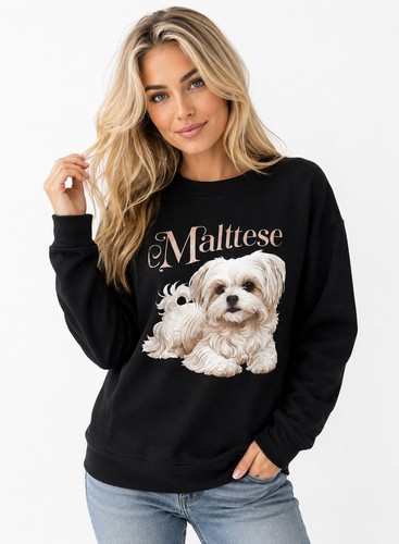 Felpa grafica cane maltese