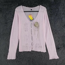 Cardigan rosa 100 lana - rosa, in