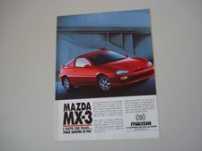advertising Pubblicità 1992 MAZDA MX-3 MX 3 MX3