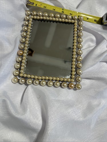 Vassoio vintage specchio perle