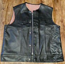 GILET UOMO BIKER IN PELLE - TAGLIA XL / 4XL / 5XL - LEATHER BIKE VEST