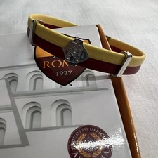 Bracciale Roma AS Ufficiale in Cuoio ✅