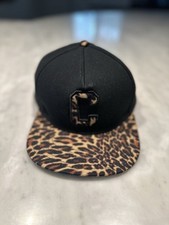 Cayler & Sons Snapback Hat C Logo Leopard Print Brim Cap - Gold Label