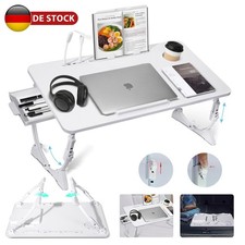 Tavolo per laptop tavolo per notebook vassoio da letto pieghevole altezza regolabile bianco