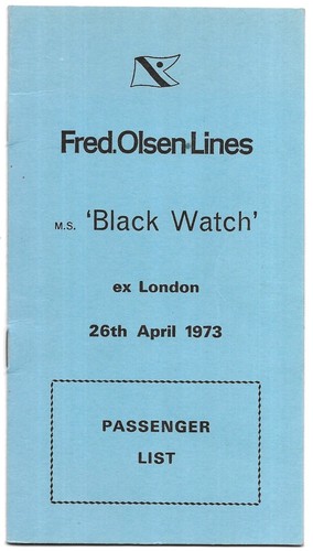 Vintage fred olsen lines - olsen, ms