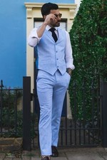 Uomo Estate Abito Gilet