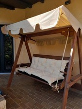 Dondolo da giardino 3 posti in legno 