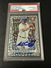 Alex Verdugo 2014 Bowman 1° CROMO ARGENTO GHIACCIO autografo firmato PSA Dodgers