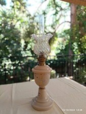 LUME IN OPALINE DECORO FIORI cm. 55