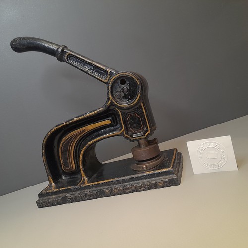 Antique iron letter emboss - antique,