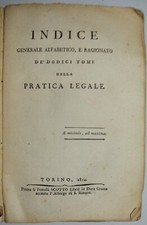 PRATICA LEGALE - ediz. 1814 - indice