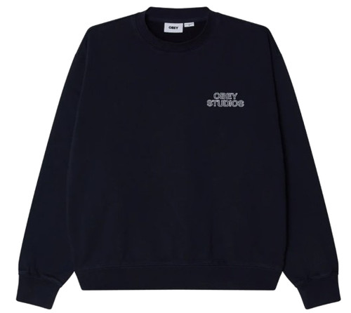 Felpa obey studio faded crew - felpa,