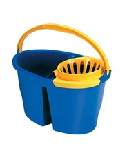 Secchio Doppio Scomparto Professionale con Strizzatore per Mop Lavapavimenti 10L