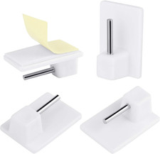 Set Di 30 Ganci Adesivi per Tende Finestra - 2.8 X 1.9 X 1.1 Cm - Bianco