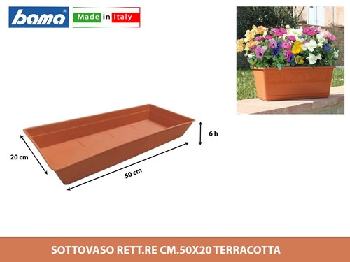 Sottovaso rettangolare 50 - sottovaso, cm.50