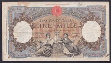 Banconota Italia 1000 lire Regine del Mare 1939 P.-56c BB-/VF-