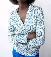 ZARA PRINTED SATIN SHIRT Size