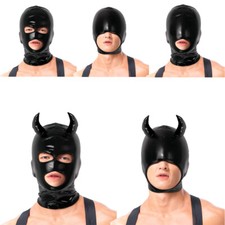 Copricapo uomo lattice copri viso cappuccio maschera cosplay occhi aperti bocca