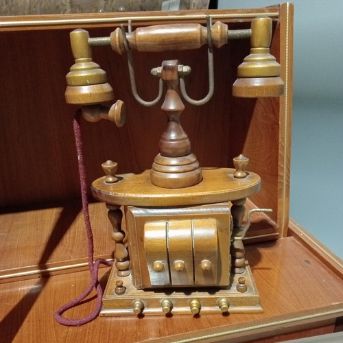 Telefono finto legno massello - legno,