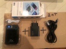 POWER BANK 50.000 MaH 2 USCITE IOS e C +cavo telefono C 120W  da 2 Mt+Caricabatt