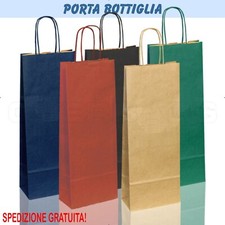 BORSA SHOPPER SACCHETTO DI CARTA PORTA BOTTIGLIA MANICO CORDINO