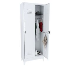 Armadietto spogliatoio armadio 2 posti lamiera di acciaio grigio 180X33X68.5